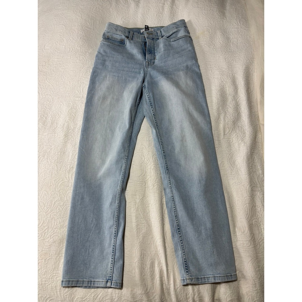 Spanx Straight Leg Jeans Light Wash Blue Denim High Rise Size 10